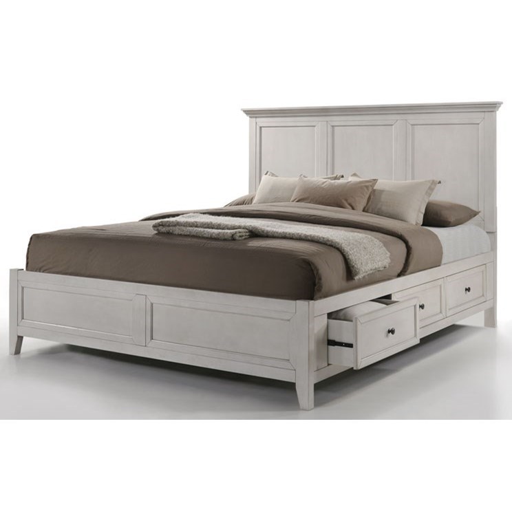 Intercon San Mateo INCSMRWH/QSKIT Transitional Queen Storage Bed with